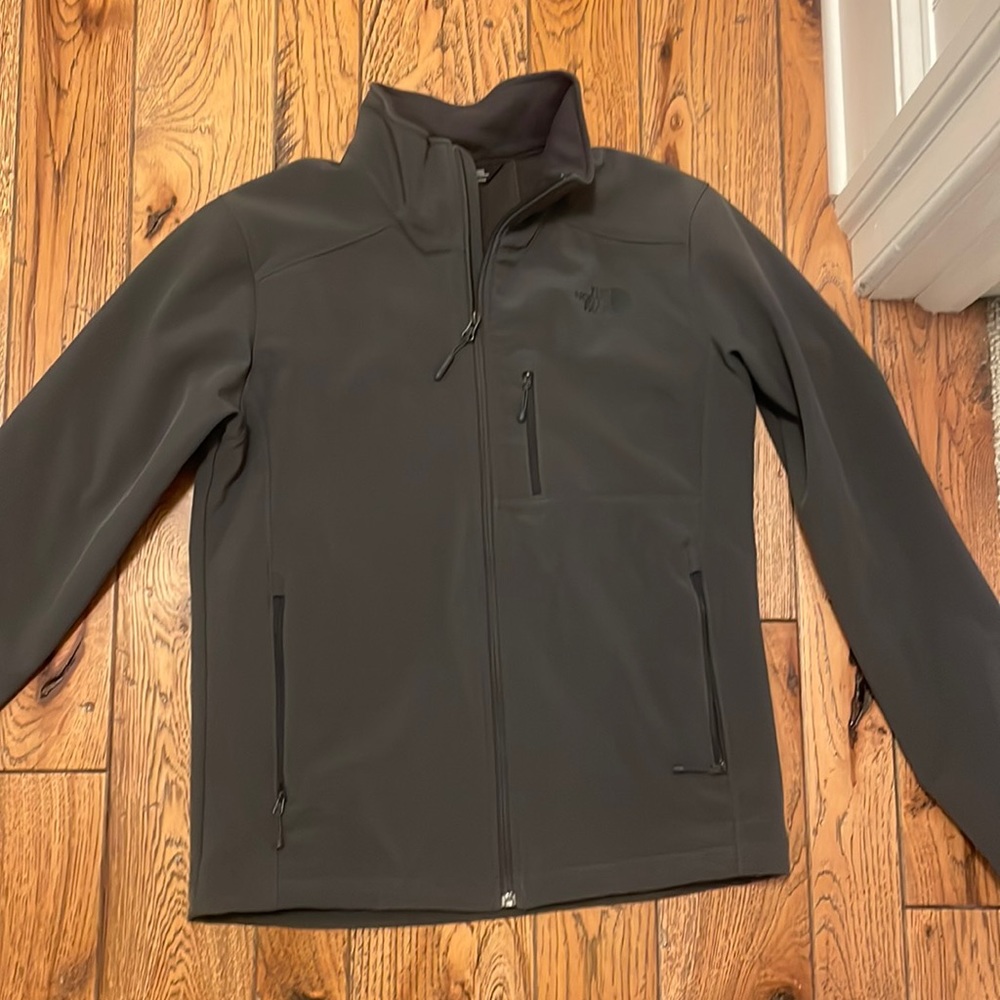 Northface grey jacket lined with fleece